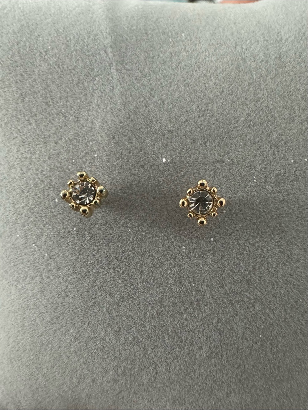 Gold-Tone Black Crystal Stud Earrings